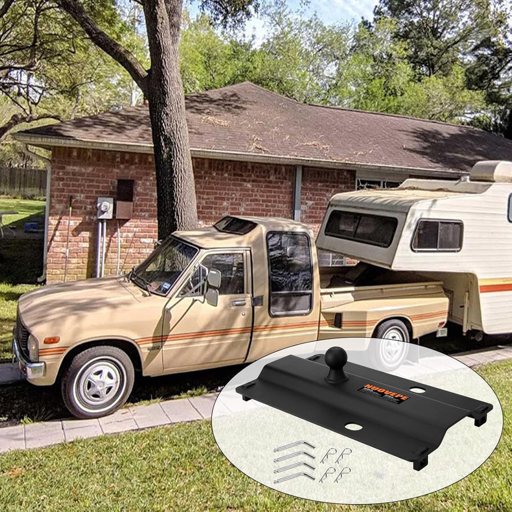 5th Wheel to Gooseneck Adapter Fits Industry-Standard 5th Wheel Rails, Gooseneck Hitch Plate with 2-5/16 Inch Ball, for Towing Heavy Trailers
