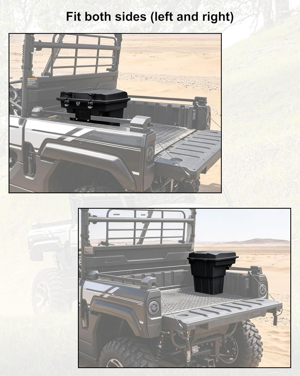 SAUTVS Rear Cargo Storage Box for Kawasaki Mule Pro MX 2019-2027 | 20L PP Bed Trunk Storage Bin, IP67 Waterproof, Removable Design