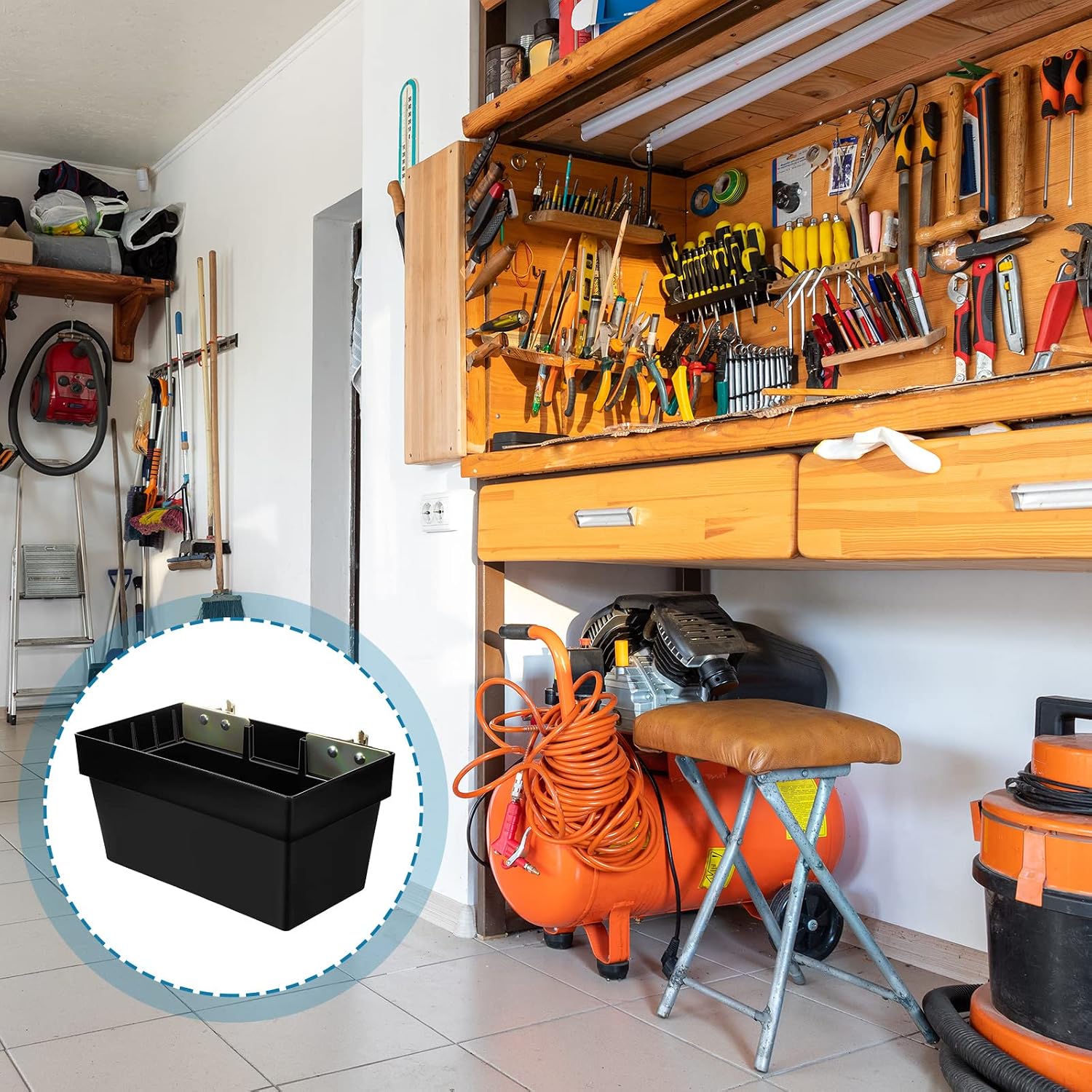 BBTO 4 Piece E-track Basket Storage Bin E Track Accessories Storage Box for Enclosed Trailer Workshop Garage Tool Organizer
