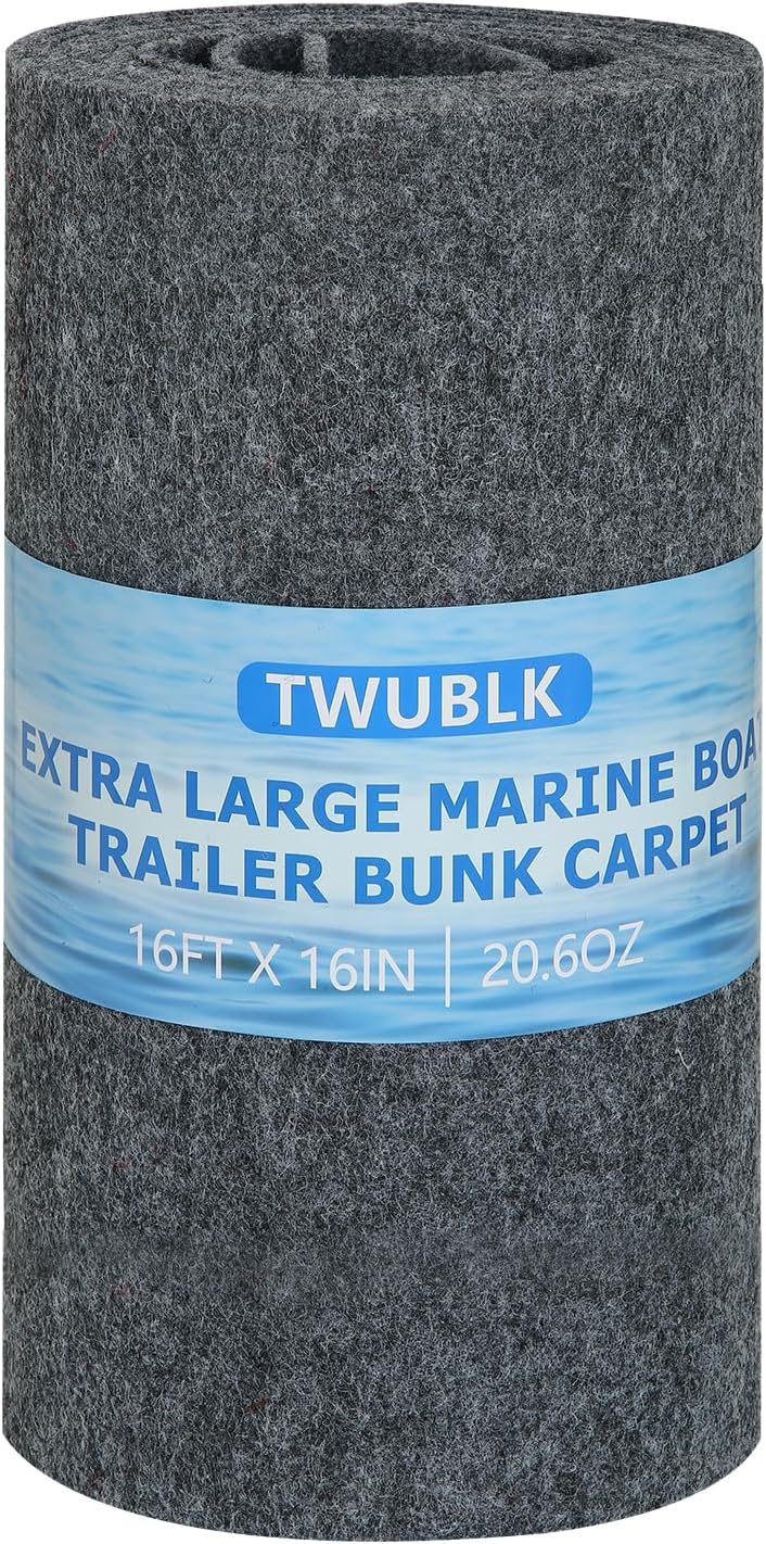 16in x 16ft Extra Large Boat Trailer Bunk Carpet - Marine Grade Padding for Boat Trailers Jet Ski Ramps Garages Docks Bunk Board Carpet