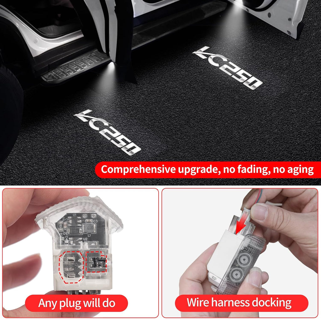 Car Door Light Logo Projection Lamp for 2024-2026 Toyota Land Cruiser 1958 250 Prado Lc250 Dynamic No Fade HD LED Car Welcome Projection Lamp Ambient Foot Light Land Cruiser 2026 Accessories