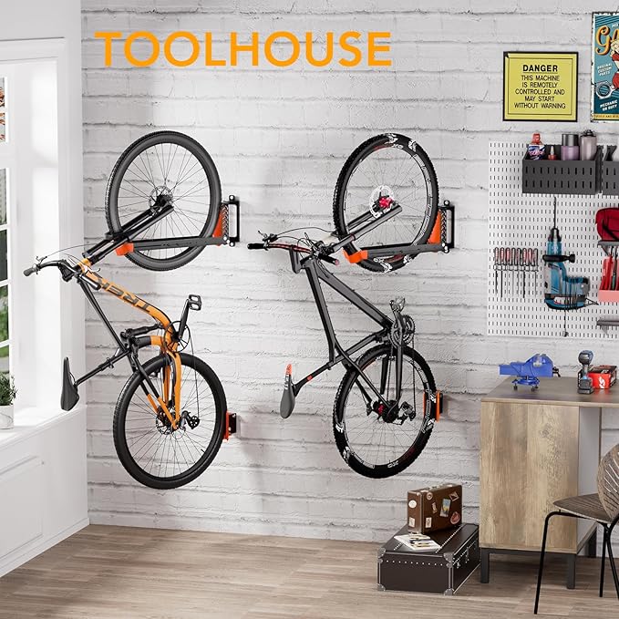 3-Pack Swivel Bike Rack Wall Mount, Bike Hangers - Image 7