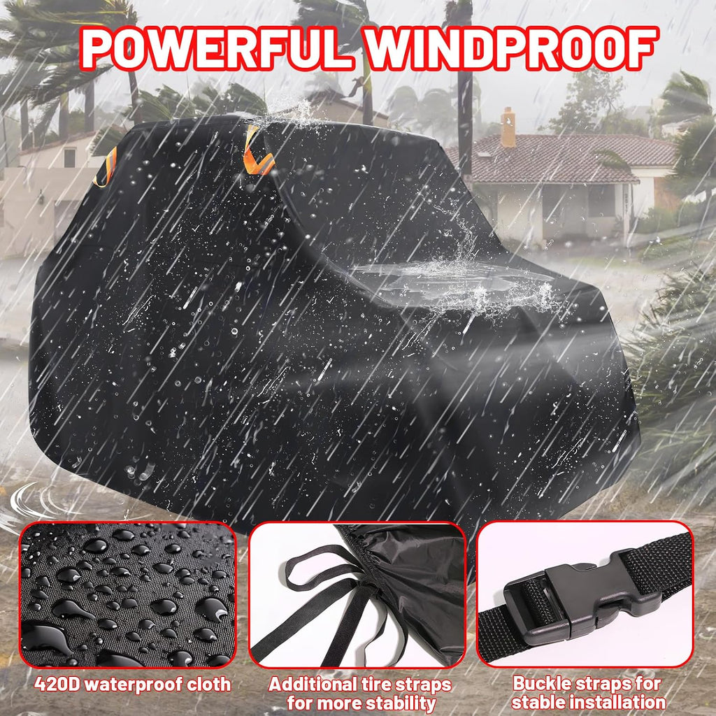 StarknightMT UTV Cover 2-3 Seater,Large Waterproof 210D Cover Compatible with Kawasaki Mule 4000 4010/Defender/Ranger XP 1000/Wolverine RMAX2/Pioneer/Uforce with Reflective Strips