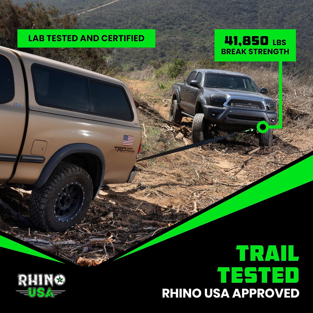 Rhino USA Shackle Hitch Receiver (Fits 2" Receivers) Best Towing Accessories for Trucks, Jeep, Toyota & More - Connect Your Rhino Tow Strap for Vehicle Recovery, Mounts to 2" Receiver Hitches
