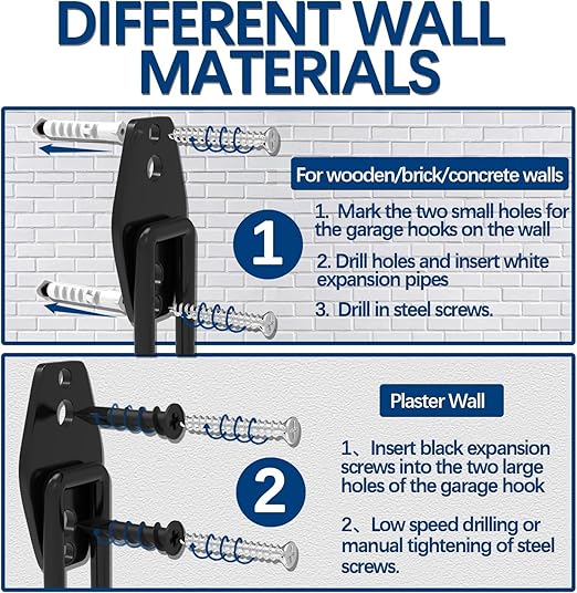 3-H Garage Wall Hooks 60 Pack, Heavy Duty Garage Hooks - Image 5