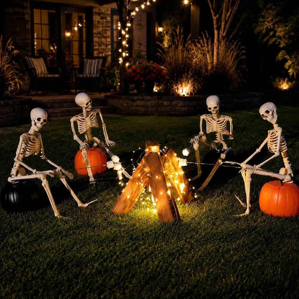 2 Pack 36"Halloween Skeleton - 3 ft Life Size Human Skeleton with Full B...
