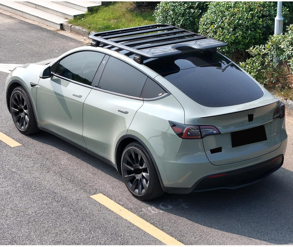 Roof Rack Platform Cargo System Fits for Tesla Model Y 2021-2024 Rooftop Cargo System Luggage Carrier Adjustable Crossbar