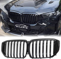 G05 Grill - Black Kidney Grille Compatible With 2024-IN BMW X5 G05 ABS Single Slat Gloss Black Grille