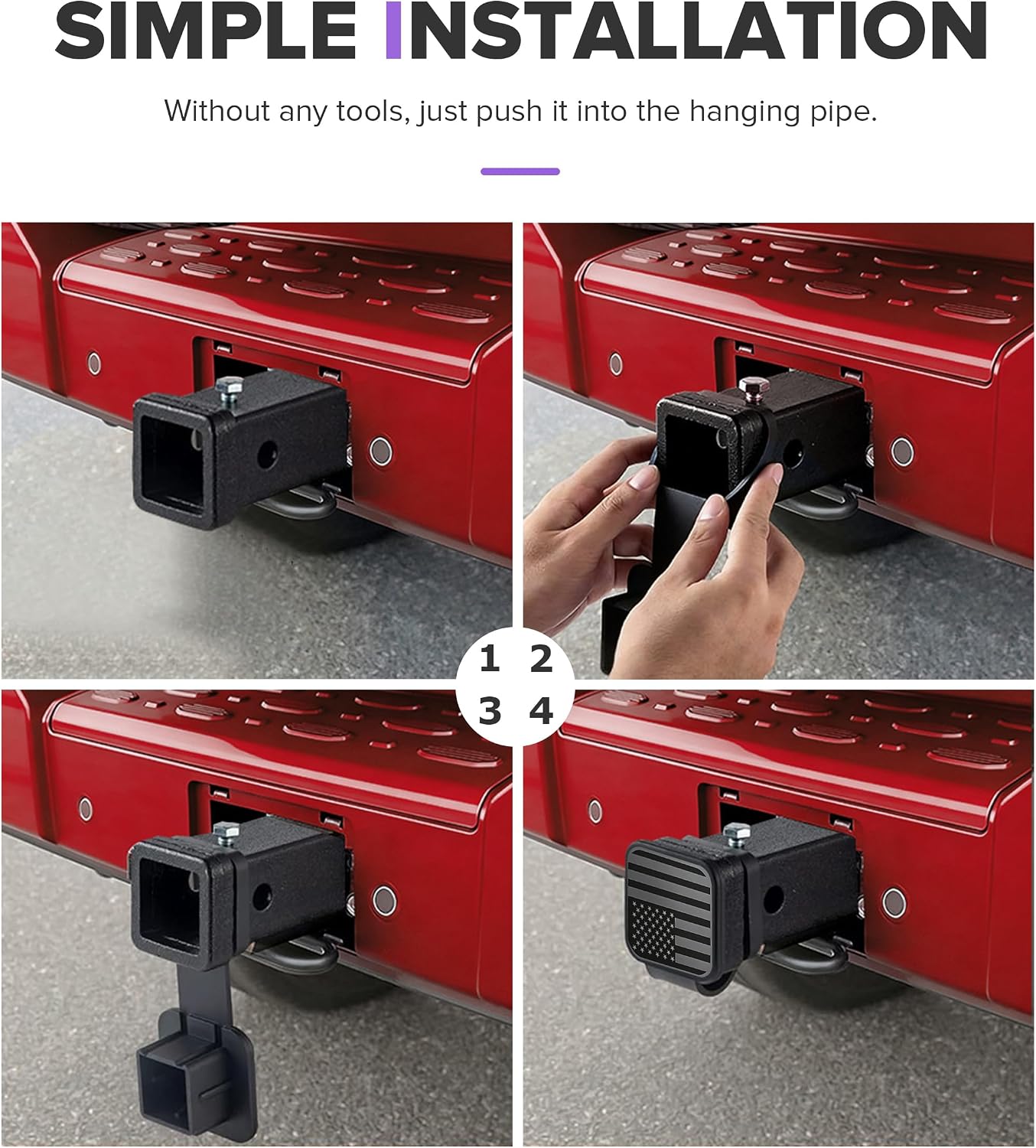 Trailer Hitch Covers,Car Accessories Universal Rust-Resistant American Flag Trailer Tow Hitch Covers,Protected and Clean，Waterproof,Automotive Replacement,Compatible with Most Models (Black)