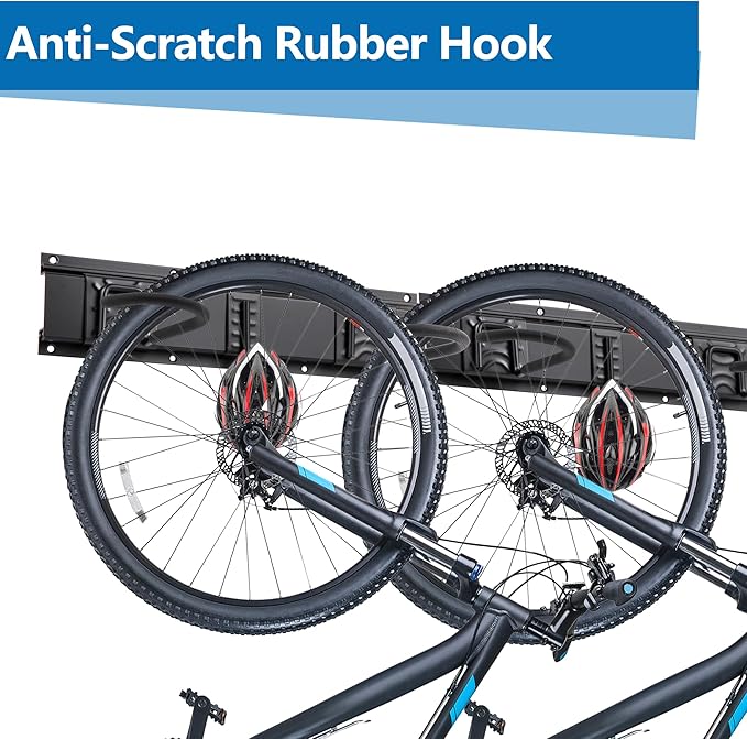 Sinoer Bike Storage Rack, Bike Storage Hanger, 4 Bikes + 3 Helmets Heavy Duty - Image 5