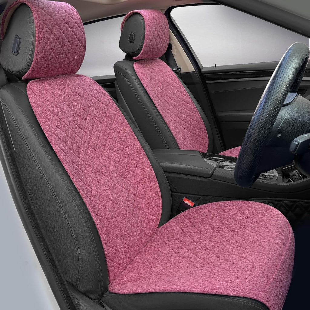 bopuovre linen front car seat covers breathable fabric, main product view