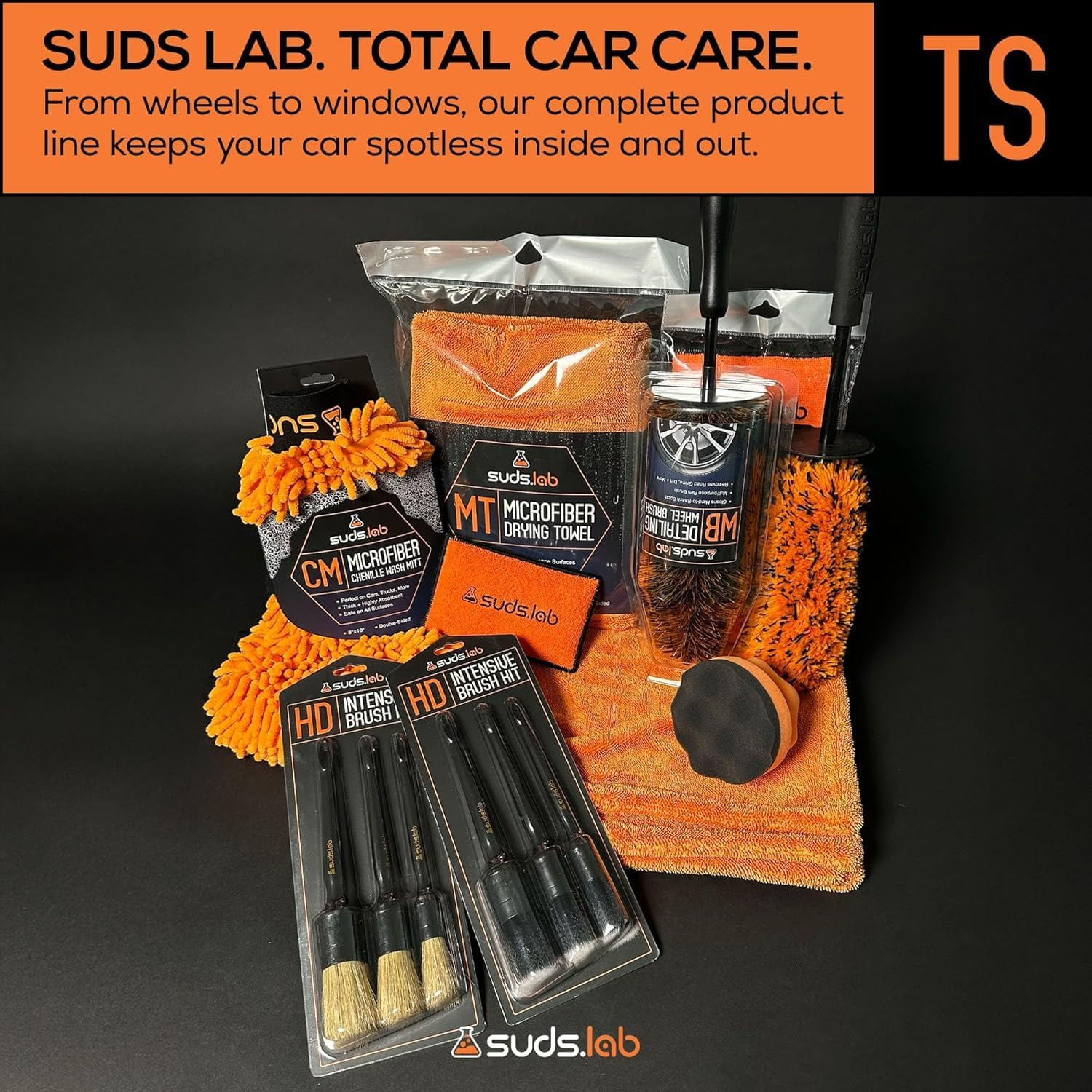 Suds Lab TS Tire Shine Applicator – Reusable Foam Tire Dressing Applicator Pad, Tire Shine Brush, Ideal for Car Tire Shine Gel, Tire Balm, Tire Cleaner, and Tire Applicator Sponge for even application