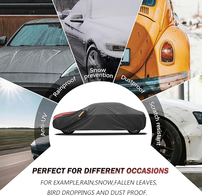 Car Cover Outdoor Automobiles Waterproof All Weater, Universal Fit XL+ - Image 3