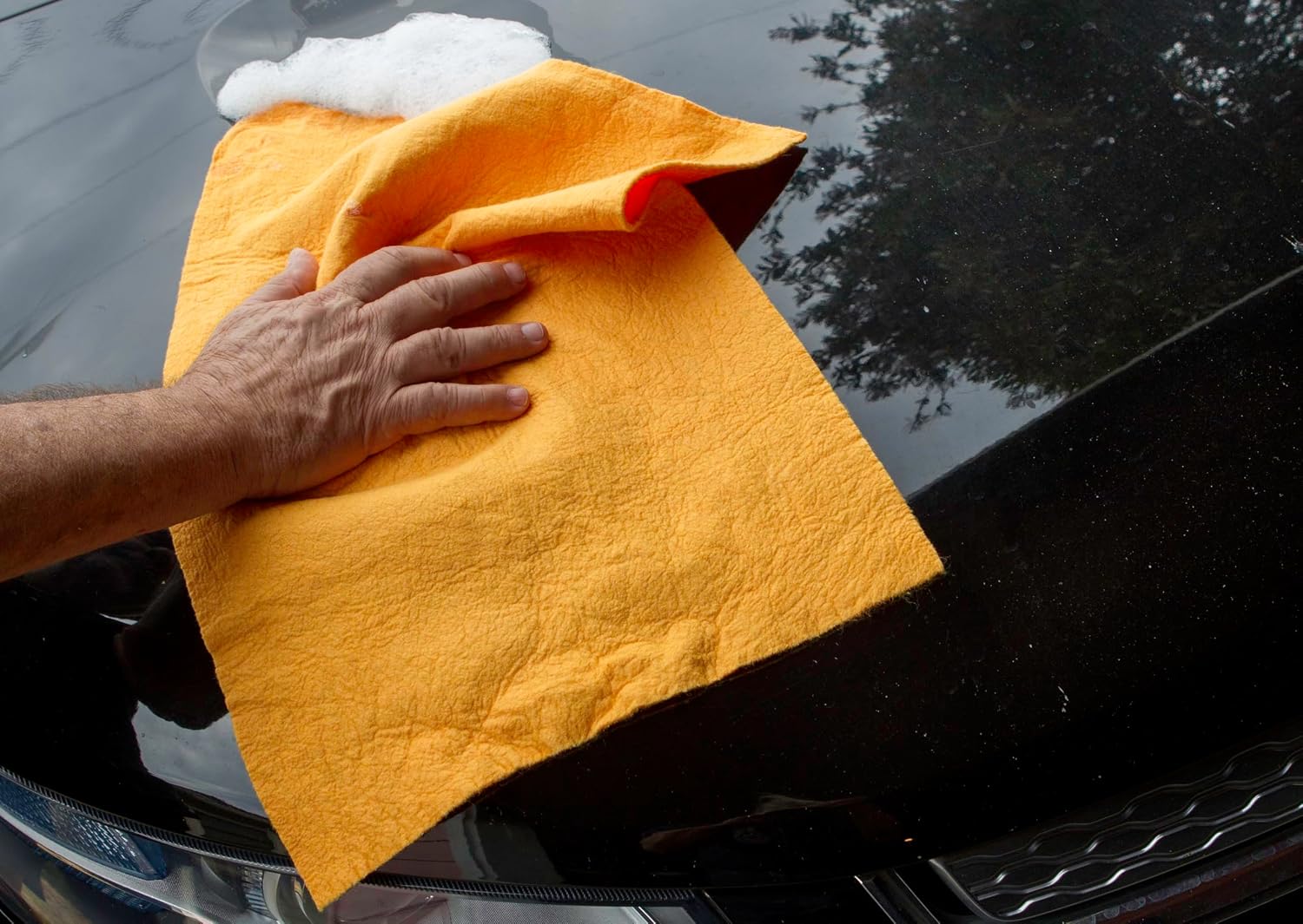 Flinka The Original Reusable Shammy Cloth 20" x 14" - Super Absorbent Chamois Towel - Great for Cars, Boats, Trucks, and RVs - Natural Viscose Sponge Cloth - Eco Friendly (1 Pack)