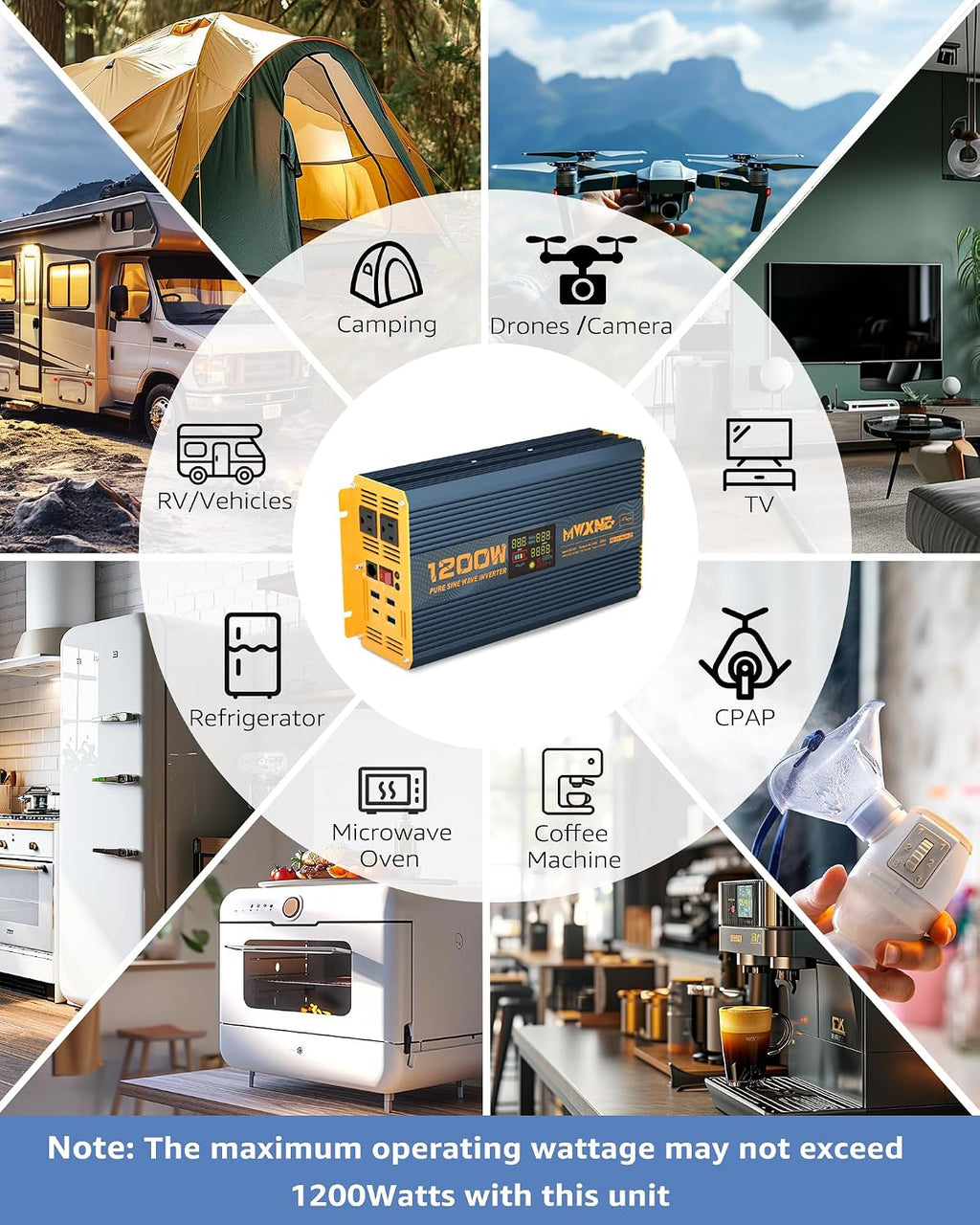 1200 watt pure sine wave power inverter dc, package contents