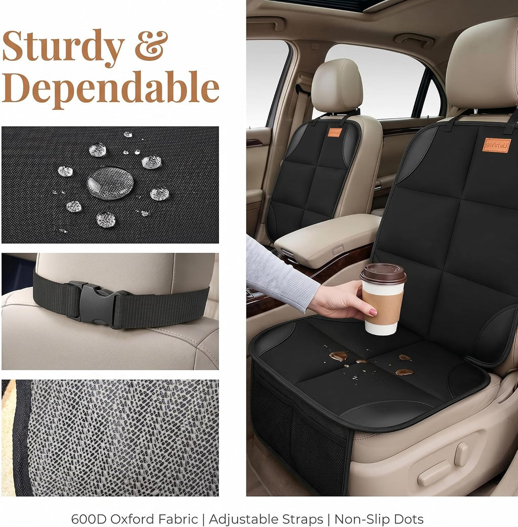 smart elf car seat protector, thickest padding and shown in use