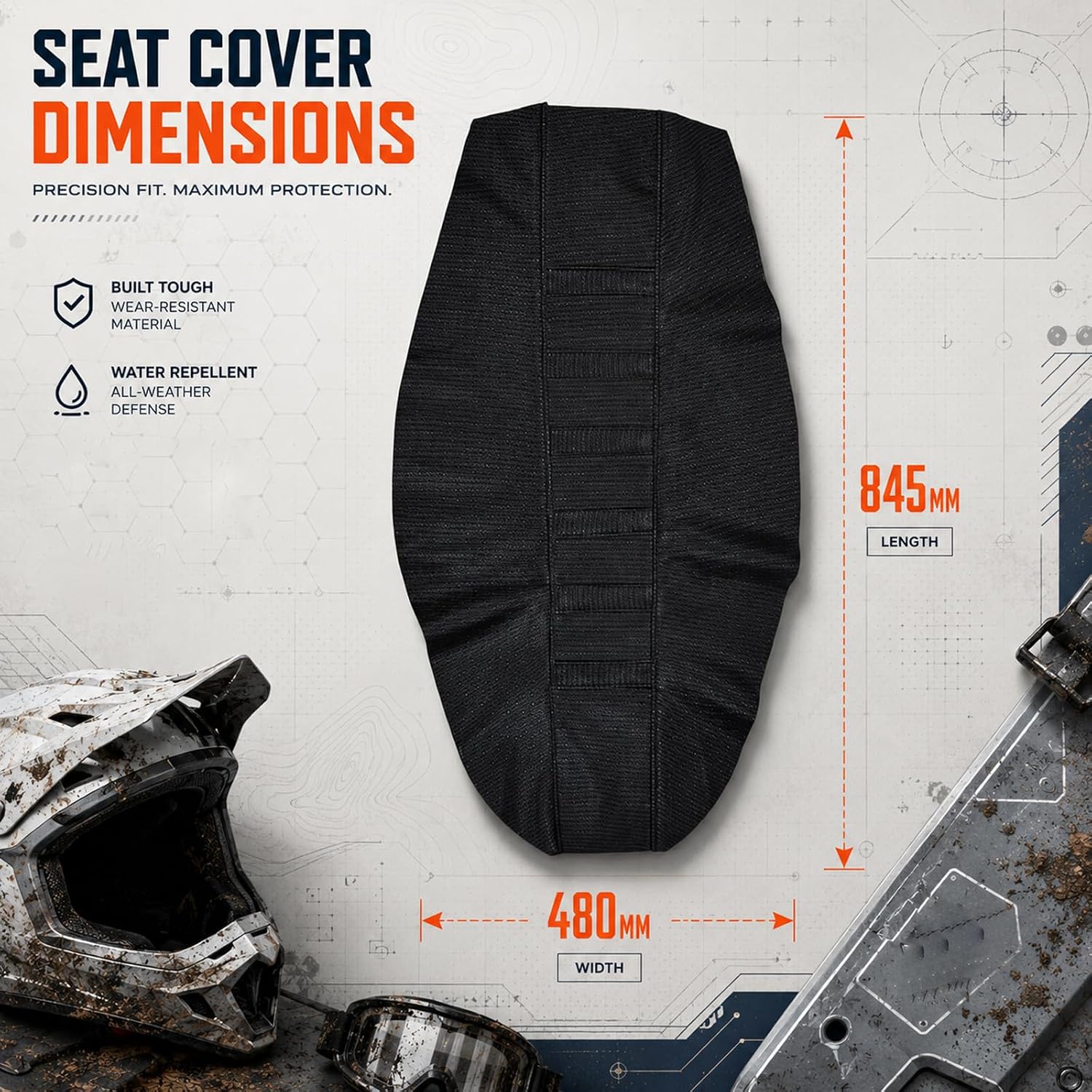 JFG RACING Electric Dirt Bike Seat Cover for Yozma IN10,Non-Slip Edirt Cushion Cover for Yozma in 10 Dirtbike Off-Road Ebike-Black