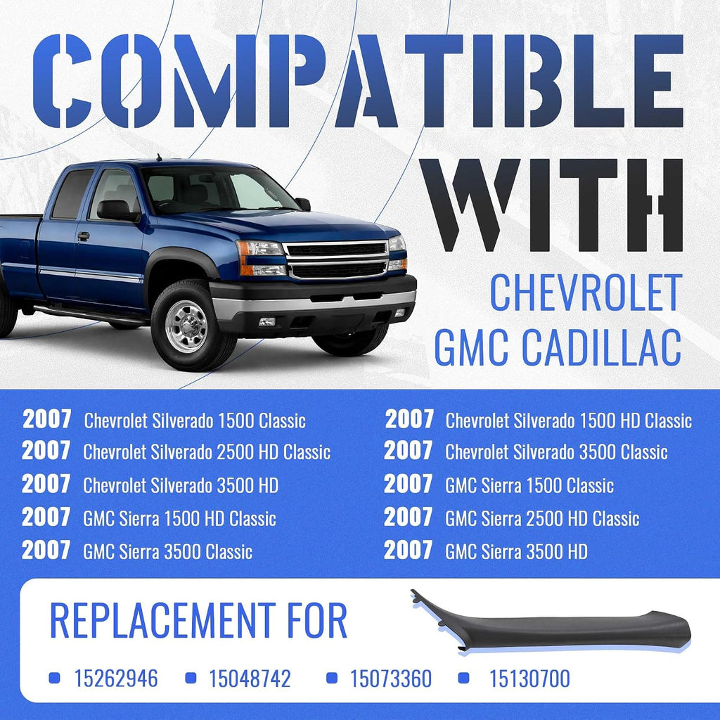 HECASA Windshield A Pillar Grab Compatible with 1999-2007 Chevy Chevrolet Silverado Suburban GMC Sierra Yukon Cadillac Escalade W/O Speaker Replacement for 15262946 Right Side Dark Gray