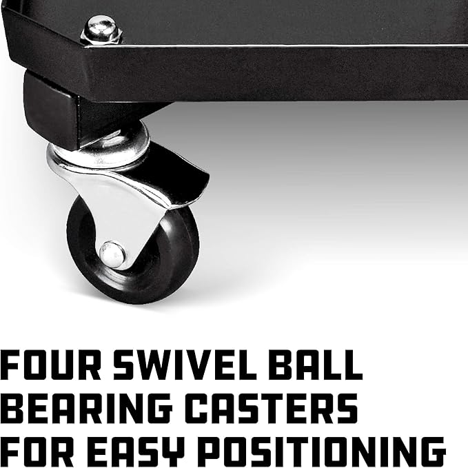 Powerbuilt Rolling Seat, Height-Adjustable Garage Stool - Image 3