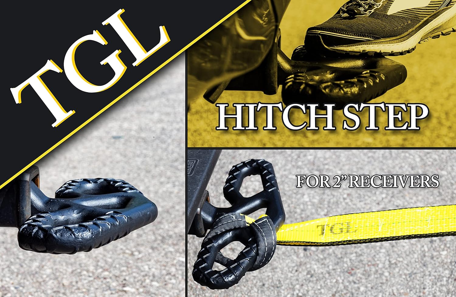 TGL Hitch Step, Trailer Hitch Step, Tow Hitch Step, Hitch Bump Step for 2 inch Receivers. Compatible with Jeep, Ford, Toyota Vehicles with 2 inch receivers.