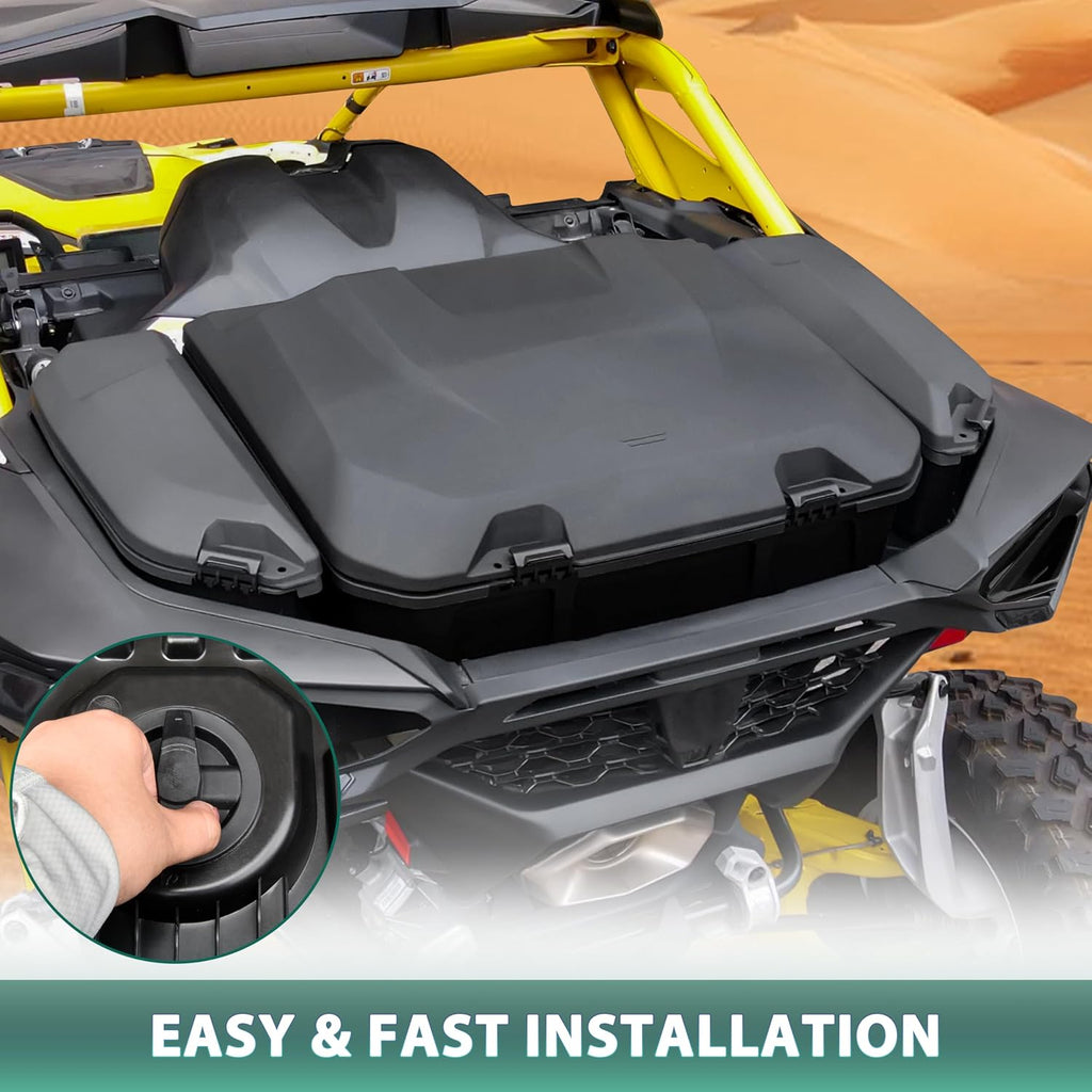 96L Rear Cargo Box for Can-Am Maverick R, Waterproof LinQ Poly Cargo Bed Storage Box Large Tool Bin Organizer for Can Am Maverick R X RS 2024+ Accessories, Replace #715007182