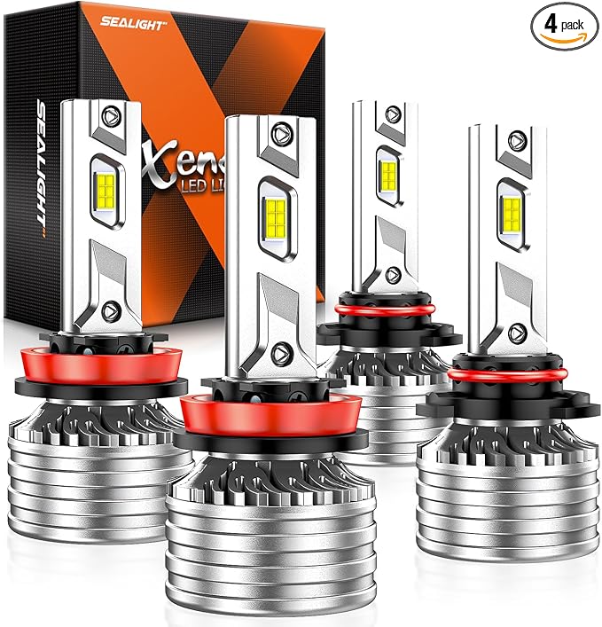 SEALIGHT H11/H9/H8 9005/HB3 Bulbs Combo or Fog, X4I 2024 88, 000LM Super Bright by SEALIGHT