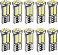 iFunyLED 10 Pieces 194 LED Bulb Super Bright 6500K T10 168 2825 W5W 34-SMD 3014 Chipsets Replacement Bulbs for Car Trunk Interior Dome Map Door Dash Courtesy License Plate Back Up Lights - Xenon White