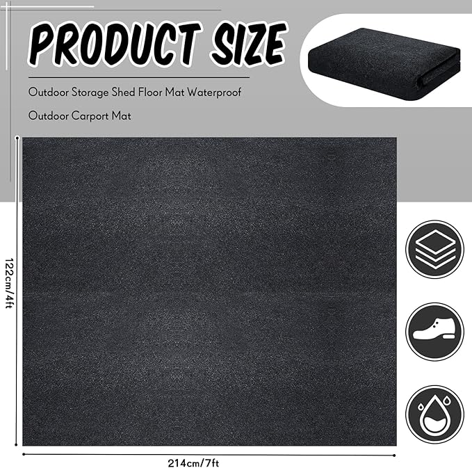 Haull Outdoor Storage Shed Floor Moat Waterproof Outdoor Carport Mat Thickened - Image 2