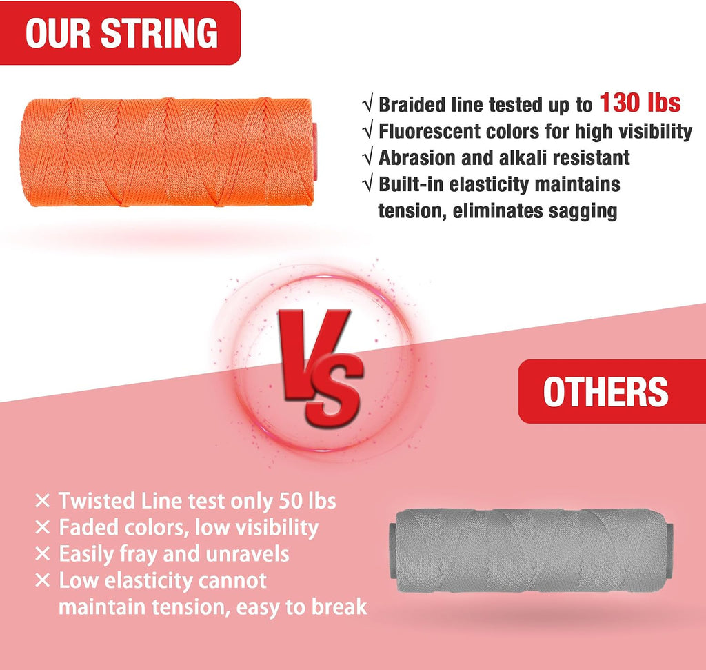 Goldblatt Mason Line, 500 Feet #18 Braided Nylon String, Perfect for Gardening or Masonry Tools