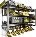 Large Power Tool Organizer Wall Mount, 4 Layers Heavy Duty Metal Loads 400lbs