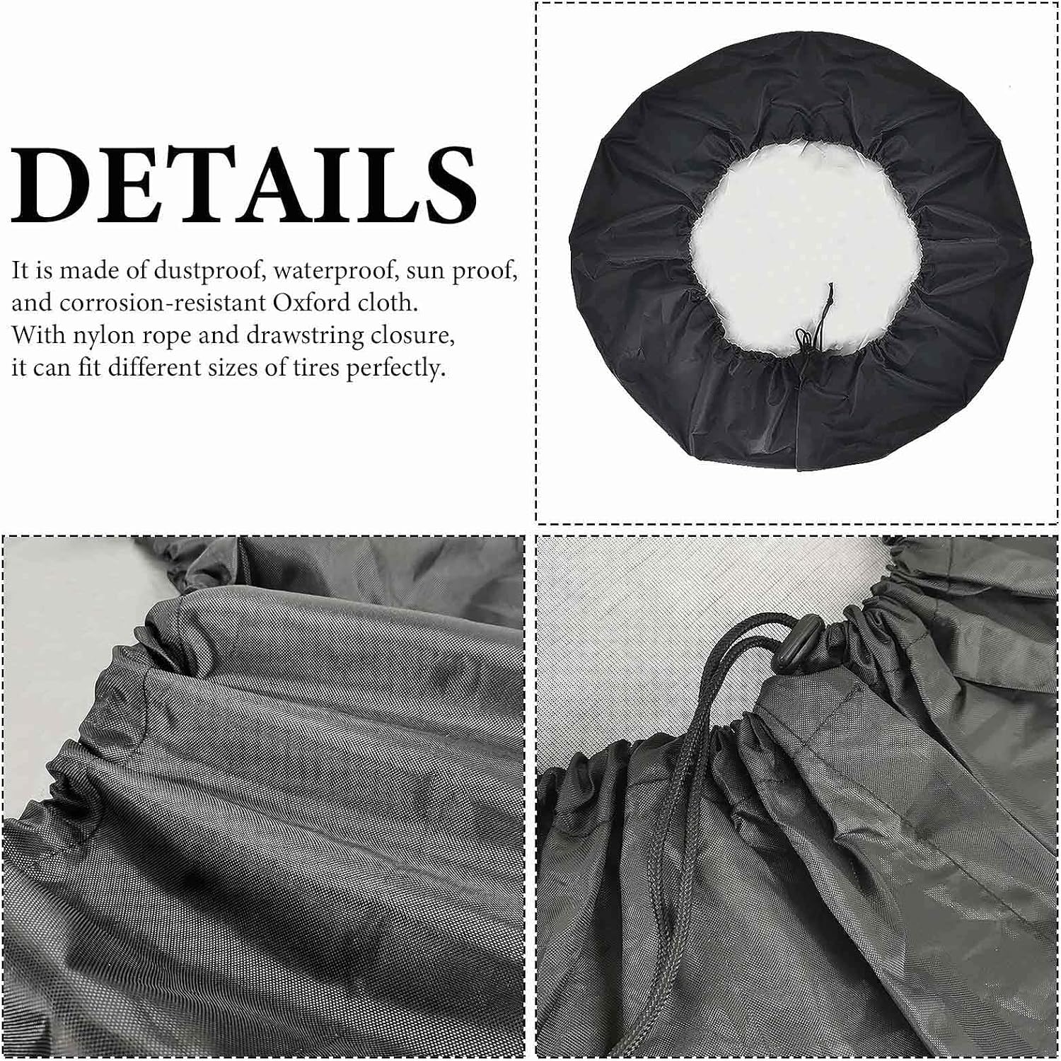 Deer American Flag Fishing Wildlife Oxford Spare Tire Cover for Jeep Trailer RV SUV Truck Wheel,Fit Overall Wheel Diameter 28inch