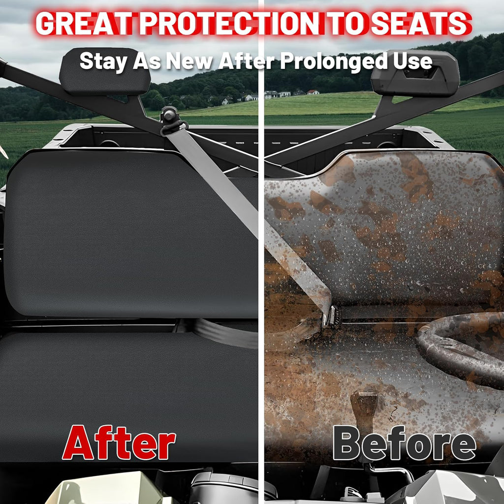 StarknightMT UTV Ranger Seat Covers Waterproof Compatible with Polaris Ranger 500 700 800 2002-2008 Durable Oxford Fabric with Waterproof PU Coating Black Ranger Seat Accessory Parts