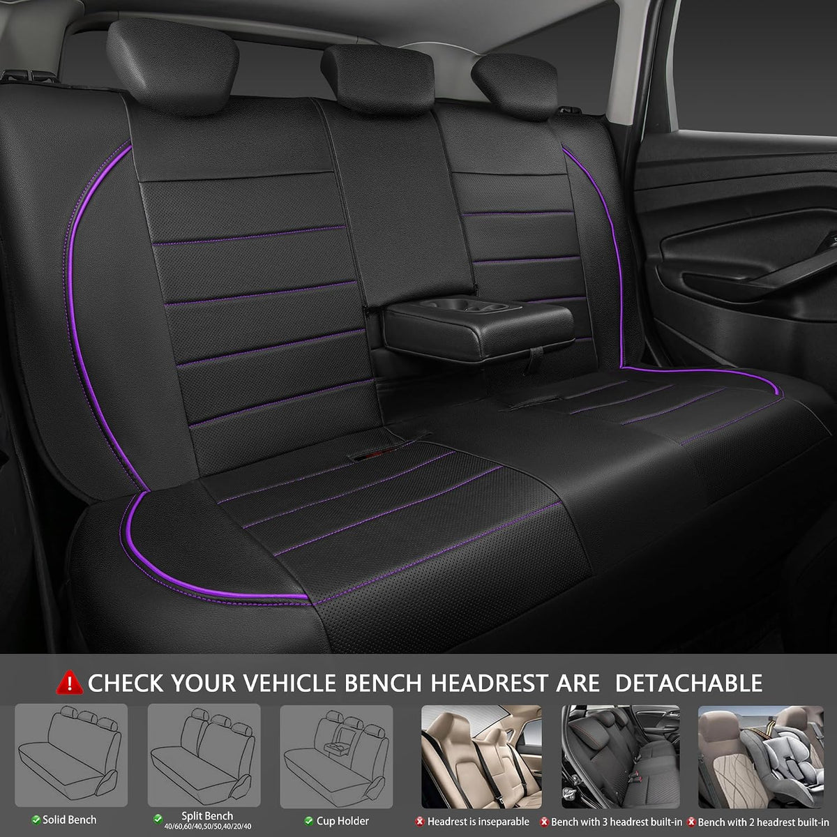 car pass piping pu leather car seat cover,inside, side view