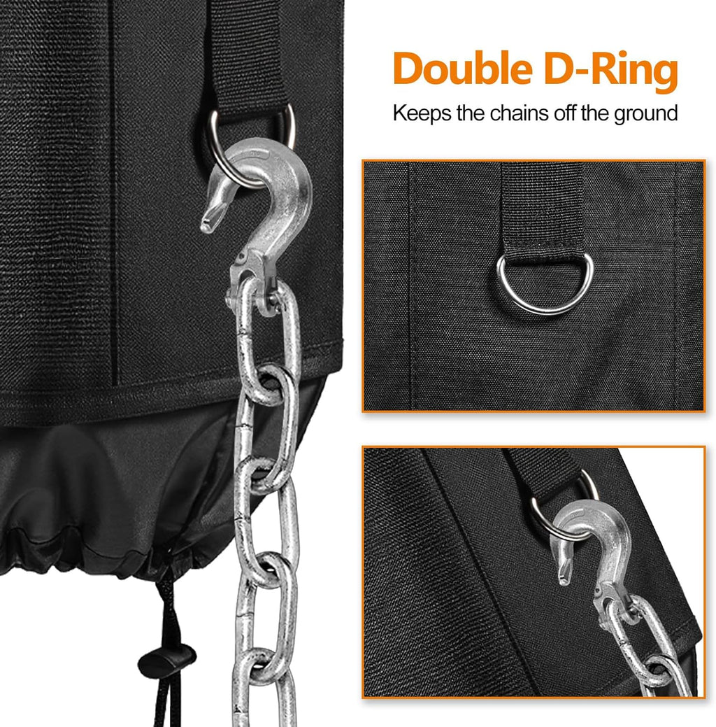 SheeChung [2026 Upgraded] RV Electric Jack Cover, 600D Universal Trailer Tongue Jack Cover with D Rings, Waterproof Protective Cover for RV Camper Travel Trailer (14″H x 5″W x 10″D)