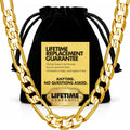 lifetime jewelry 7mm gold figaro chain for men, main product view