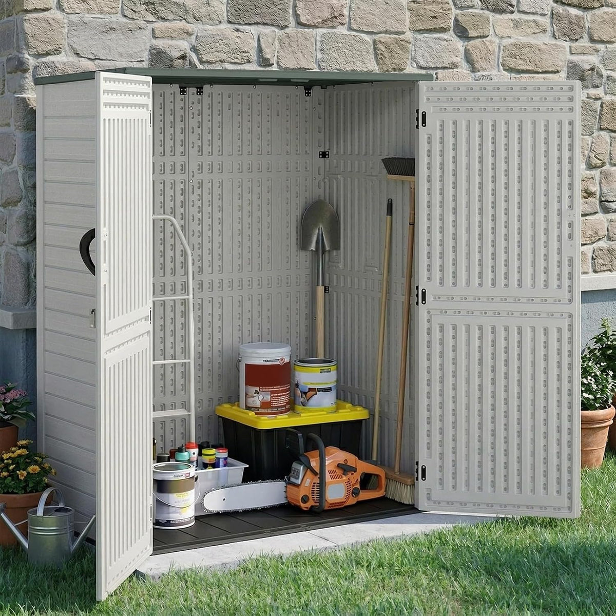ehhly vertical resin storage shed, 60 cuft garden, main product view