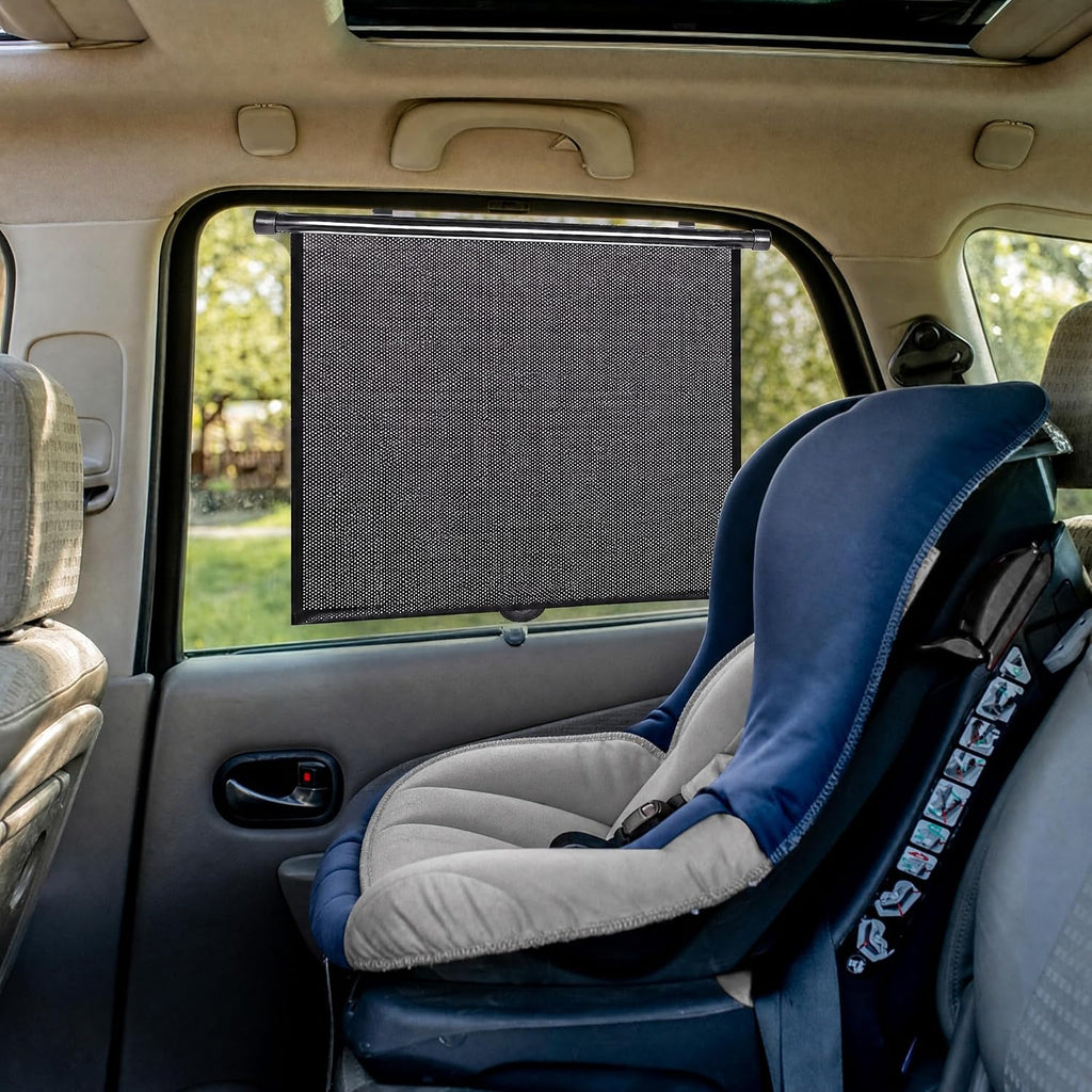 2 Pack Large Car Side Window Sun Shade for Baby, Retractable Roller Car Window Shades UV Protection, Clip-On Sunshade for SUV Truck Rear Side Window, 18" x 20" Vehicle Sun Protection Shade
