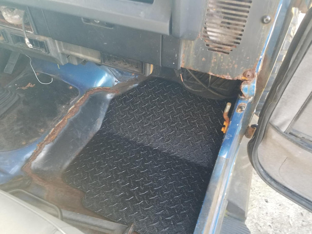 Fits Jeep Wrangler YJ Black Bedliner Aluminum Diamond Plate Front Floor Cover 1987-1995