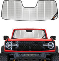 Pigenius Windshield Sun Shade for Ford Bronco 2021-2025. Reflective Aluminum Film Front Window Sunshade - BLAZBLOCK