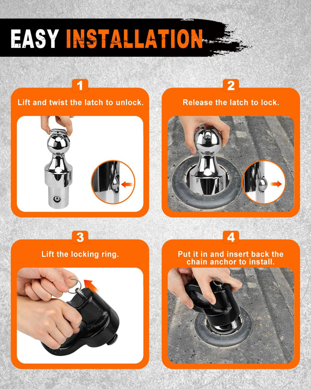 60692 Puck System Gooseneck Hitch Ball Kit, 2-5/16” Hitch Ball for F250 F350 F450, Chevrolet Silverado 2500HD 3500HD, GMC Sierra 2500HD 3500HD, Nissan Titan XD, 30,000 LBS GTW/7500 LBS VTW