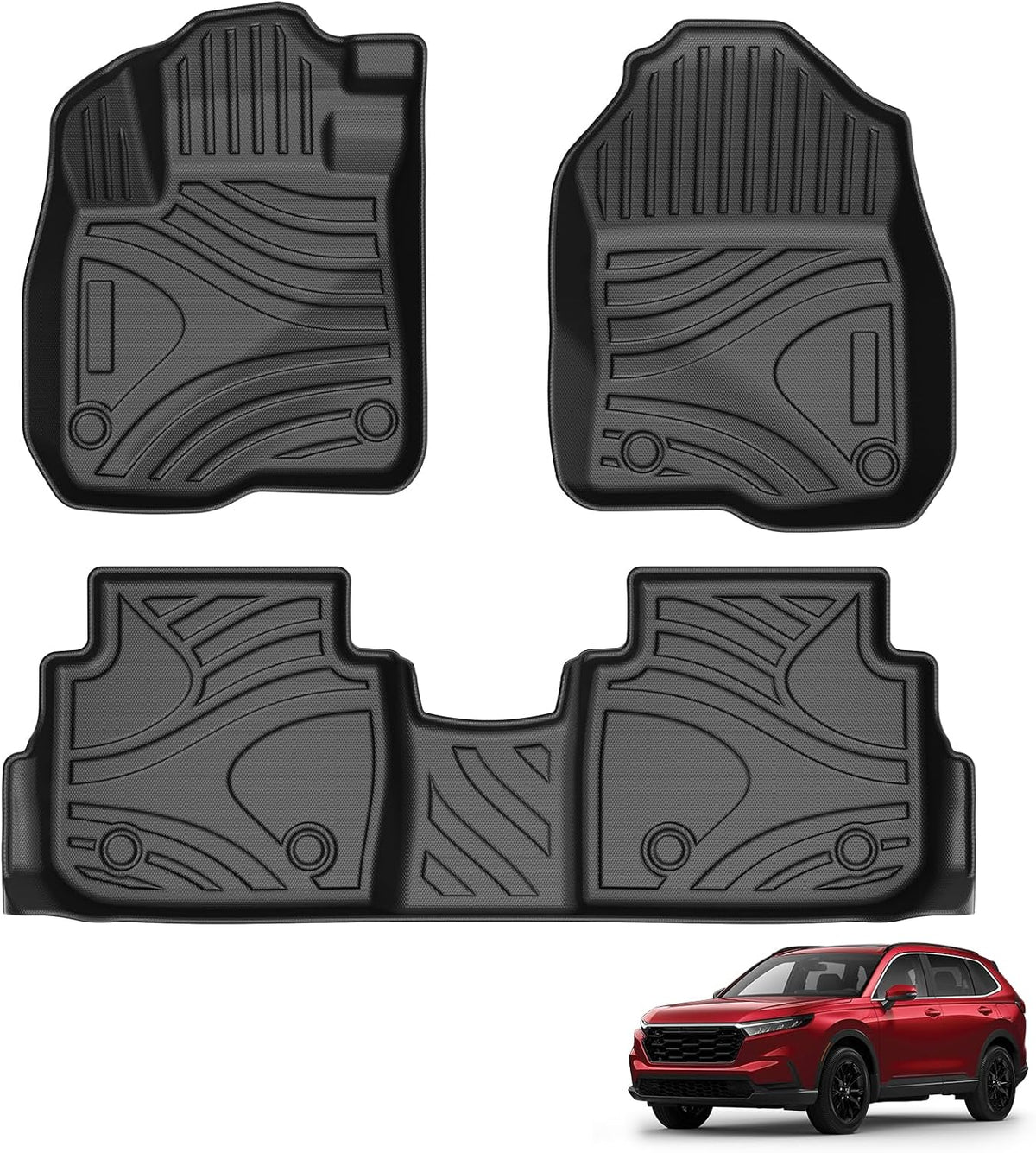 Powerty Floor Mats for Honda CR-V 2023 2024 2025 Accessories All Weather Car