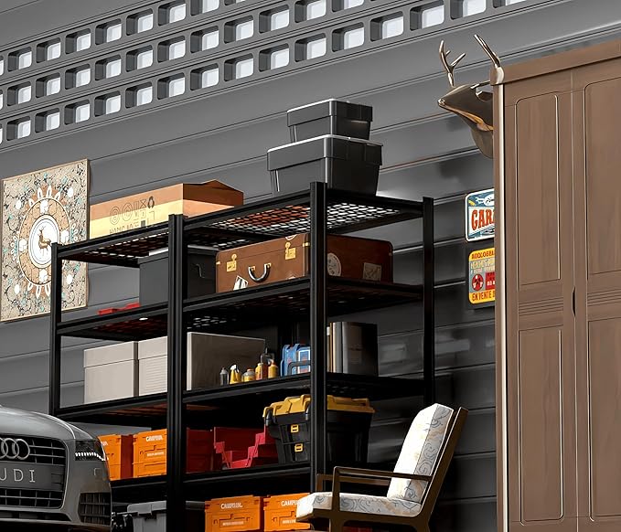 5 Tier Metal Shelving Unit, Adjustable Storage Shelves, Living Room - Image 2