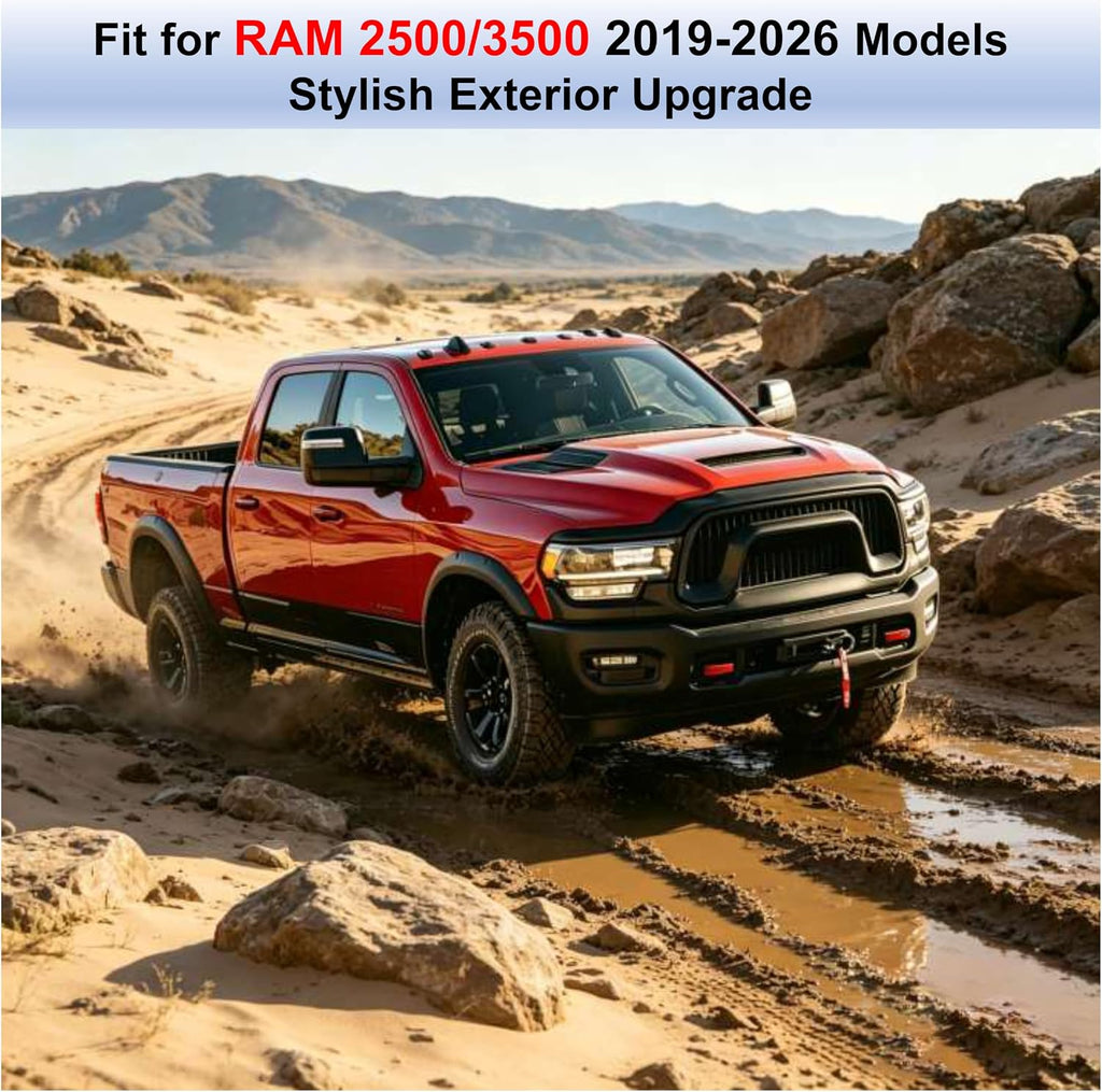 Tow Hook Covers for RAM 2500 3500 2019-2026, Thick Silicone Hitch Cover, Rustproof Weatherproof Front Tow Hook Protector