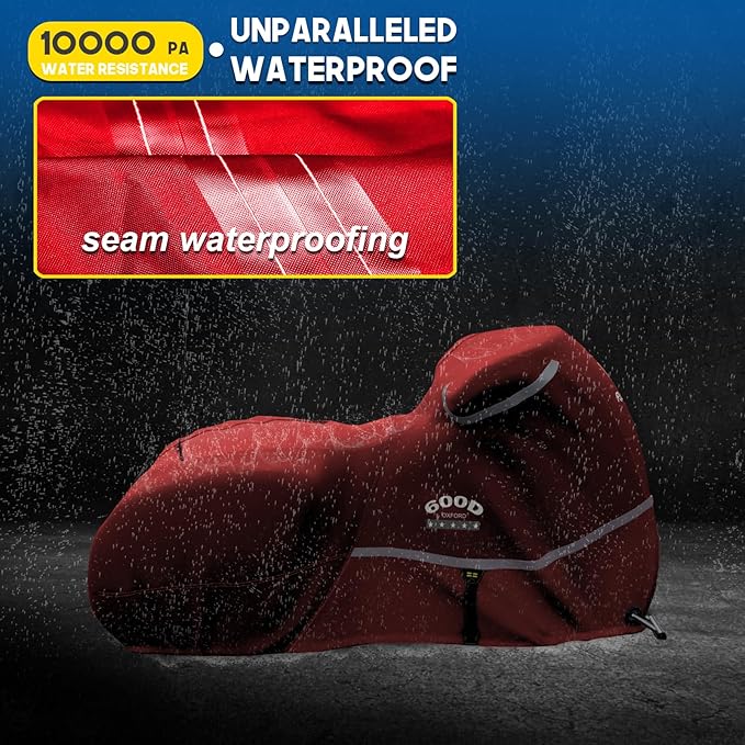 Rosefray Motorcycle Cover with Side Box Heavy Duty 600D Waterproof - Image 3