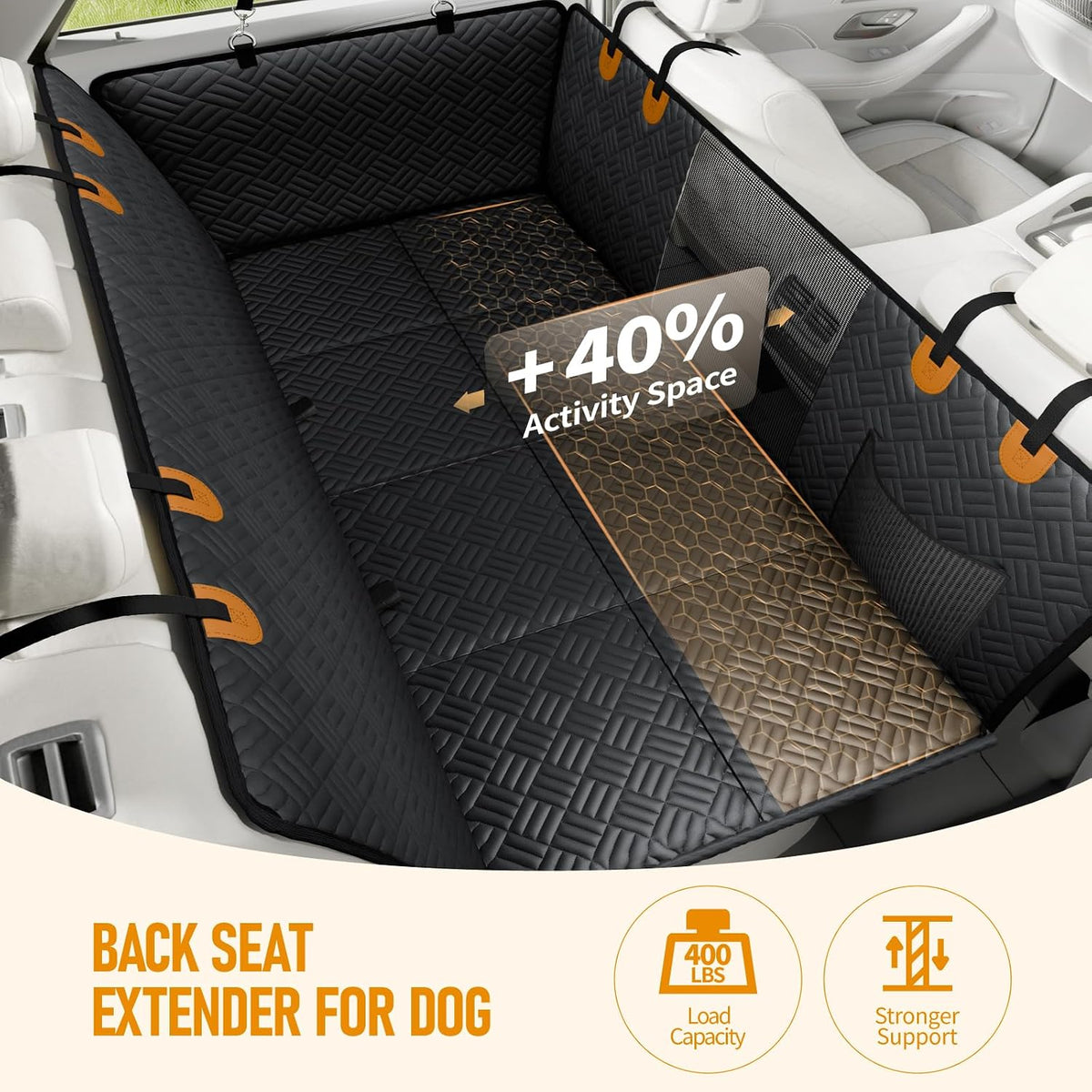 dog car seat cover for back seat, hard shown in use