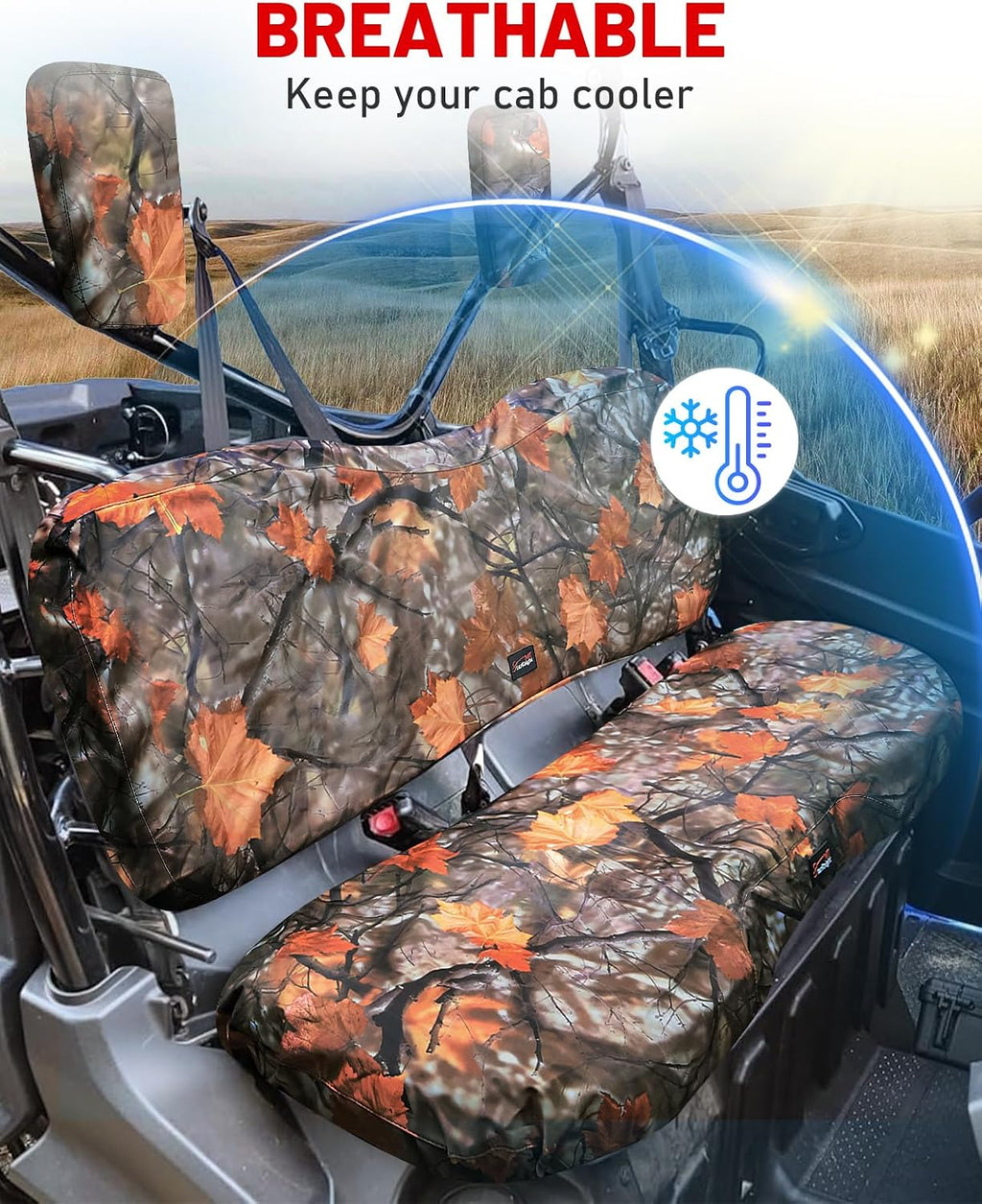 StarknightMT UTV Pioneer Seat Covers Compatible with 2016-2025 Pioneer 1000 1000-5(Front Seat),1000-6(Front and Rear Seat),Water-Repellent Bench Seat Cover Maple Camouflage