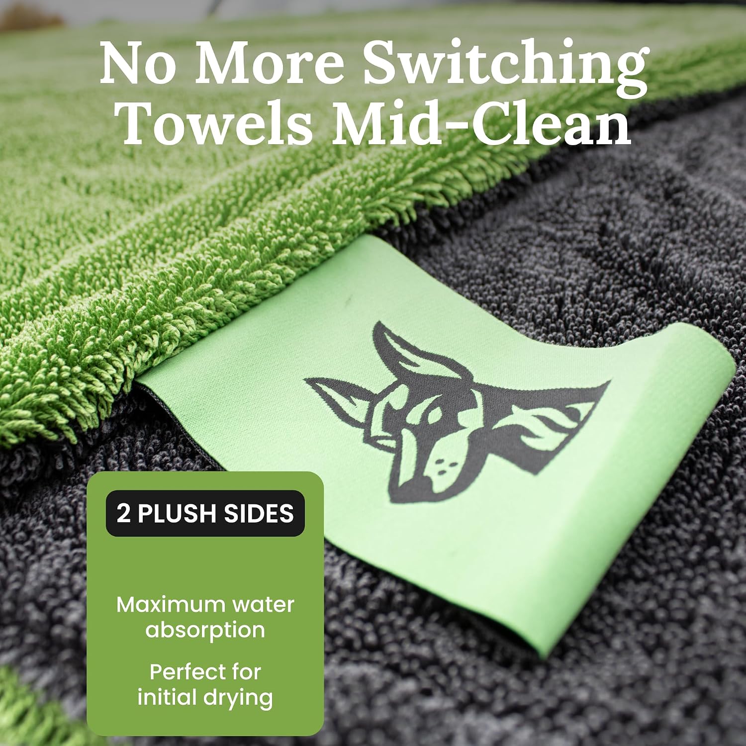 XL Car Drying Towel for Trucks – 1200 GSM Twisted Loop Microfiber, 24" x 45" Edgeless, Scratch-Free