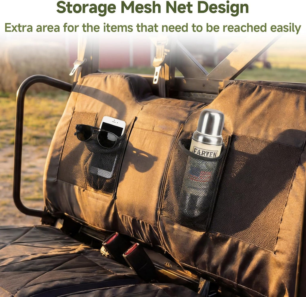 YMU Ranger Seat Covers with Storage Mesh Net, UTV Seat Covers Compatible with Polaris Ranger 1000 2020-2026, Polaris Ranger XP 1000 2017-2021