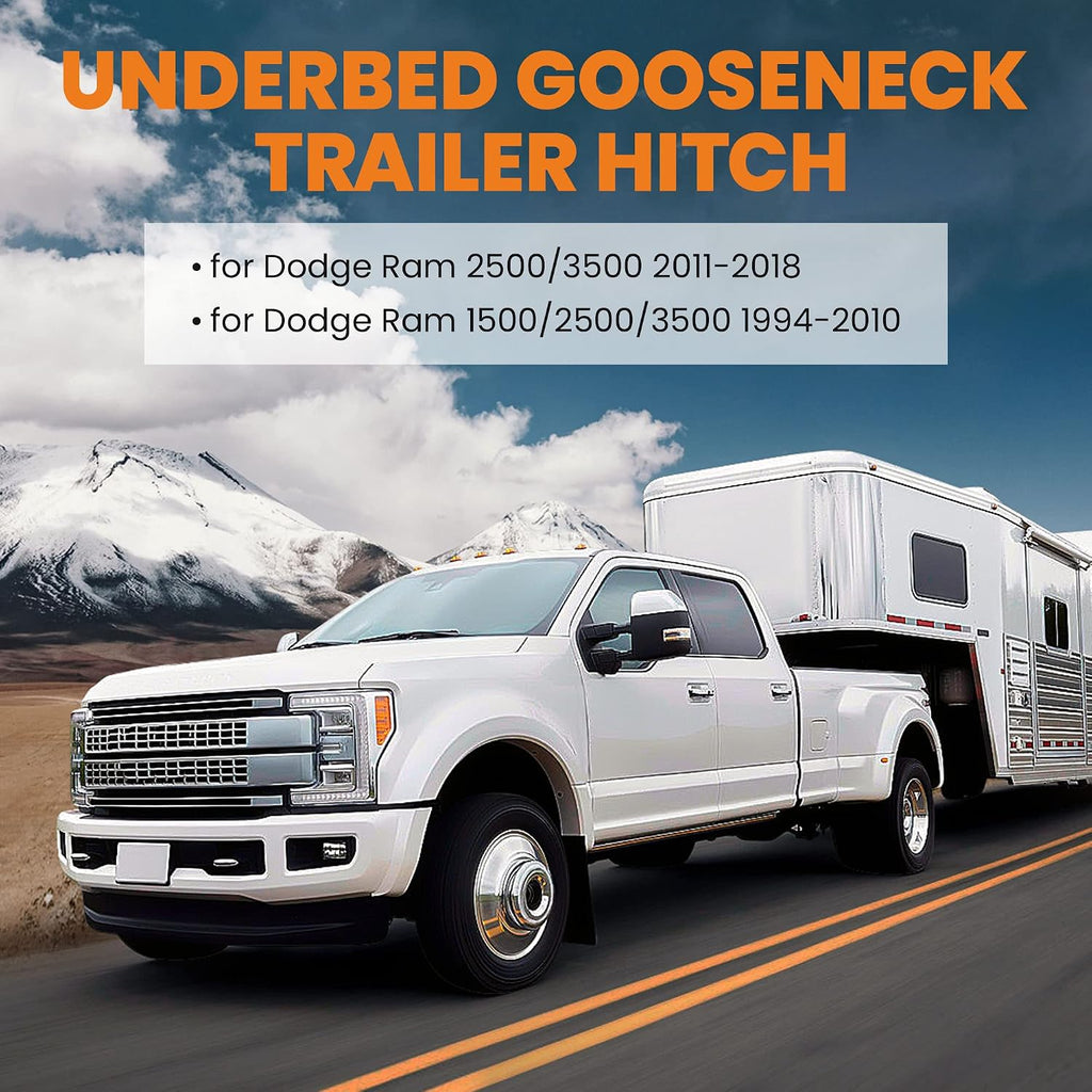 maXpeedingrods GNRK1500 Flat Beds Gooseneck Kit for Chevrolet for Toyota 1500 1994-2018, Universal Metal Gooseneck Hitch Kit, GTW 30,000 lbs
