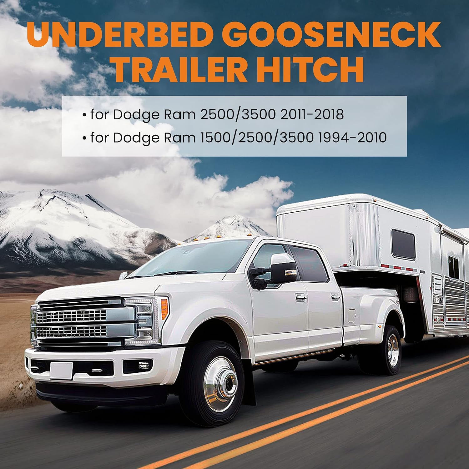 maXpeedingrods GNRK1500 Flat Beds Gooseneck Kit for Chevrolet for Toyota 1500 1994-2018, Universal Metal Gooseneck Hitch Kit, GTW 30,000 lbs